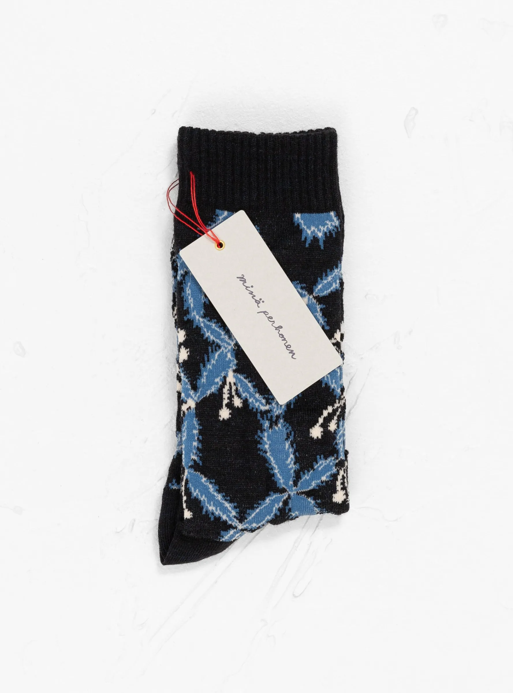 Sing Leaf Socks Navy<Minä Perhonen Sale