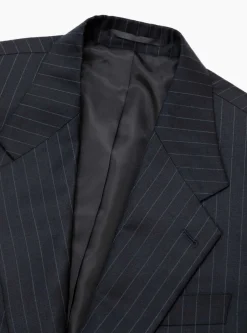 Single Breasted Blazer Navy Pinstripe<Carter Young Fashion