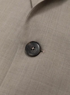 Single Breasted Blazer Taupe Wool<mfpen Outlet
