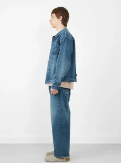 Single Pocket Denim Jacket Medium Dark Blue Damage<CIOTA Discount