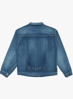 Single Pocket Denim Jacket Medium Dark Blue Damage<CIOTA Discount