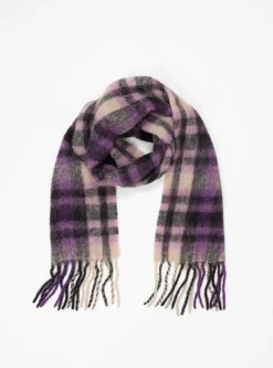 Sliced Wool Scarf Purple Check<Henrik Vibskov Outlet
