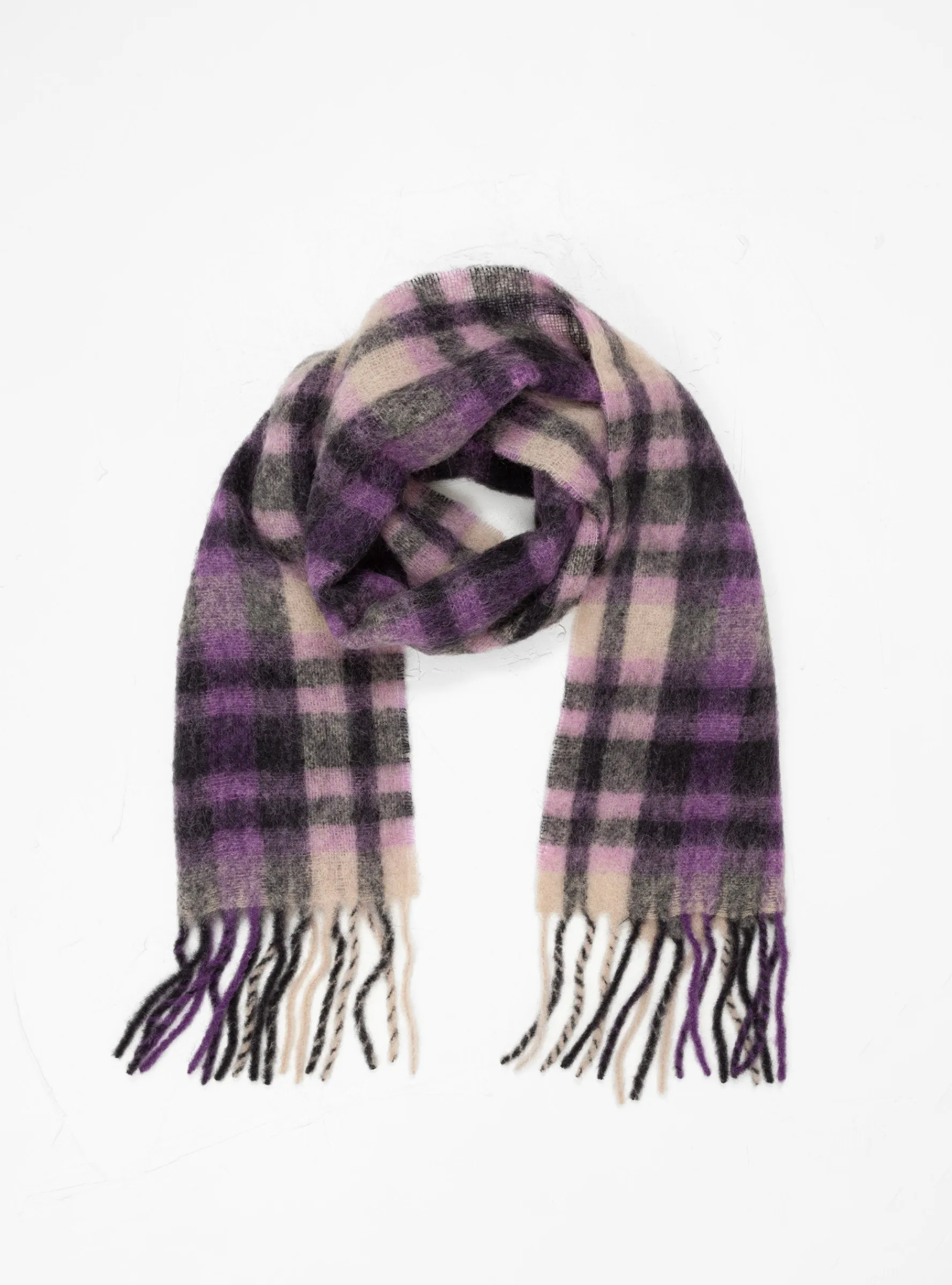 Sliced Wool Scarf Purple Check<Henrik Vibskov Outlet