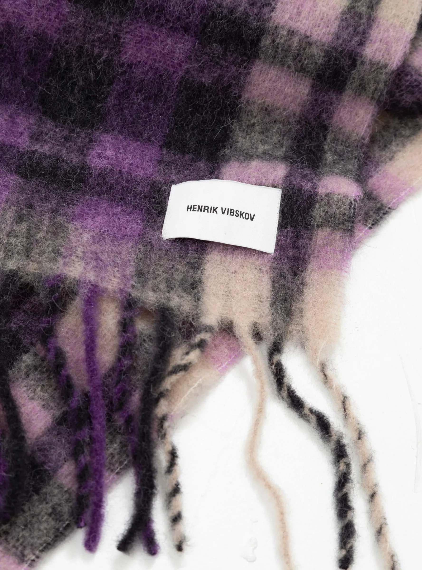 Sliced Wool Scarf Purple Check<Henrik Vibskov Outlet