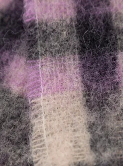 Sliced Wool Scarf Purple Check<Henrik Vibskov Outlet