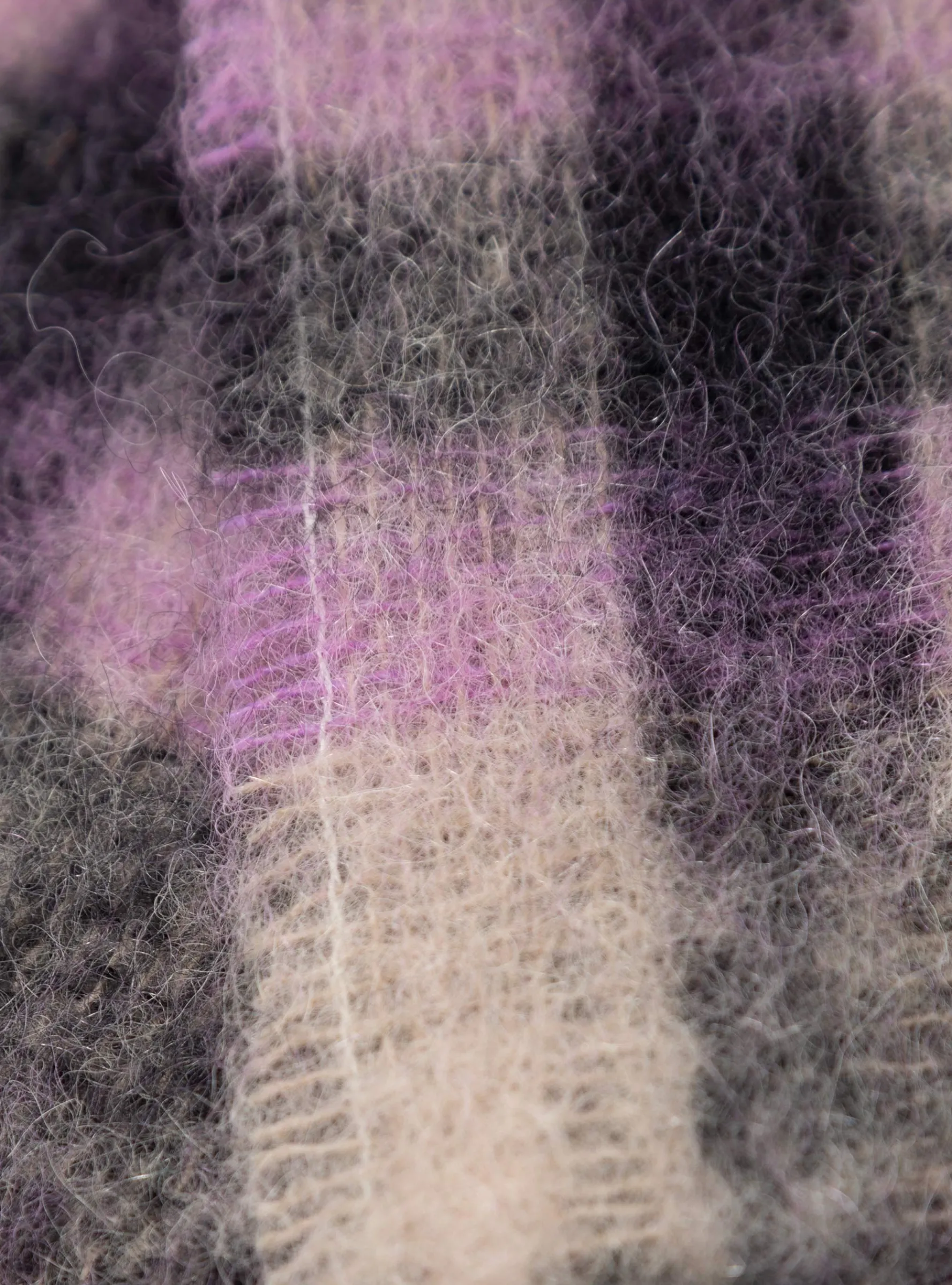 Sliced Wool Scarf Purple Check<Henrik Vibskov Outlet