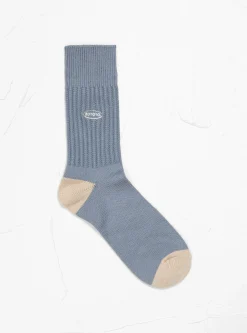 90s Logo Crew Socks Smoke Blue<ROTOTO Discount