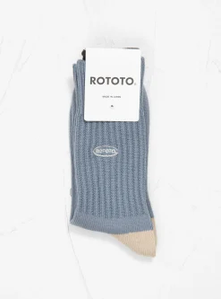 90s Logo Crew Socks Smoke Blue<ROTOTO Discount