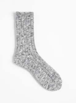 Slub Low Guage Rib Socks Heather Grey<Mauna Kea Discount