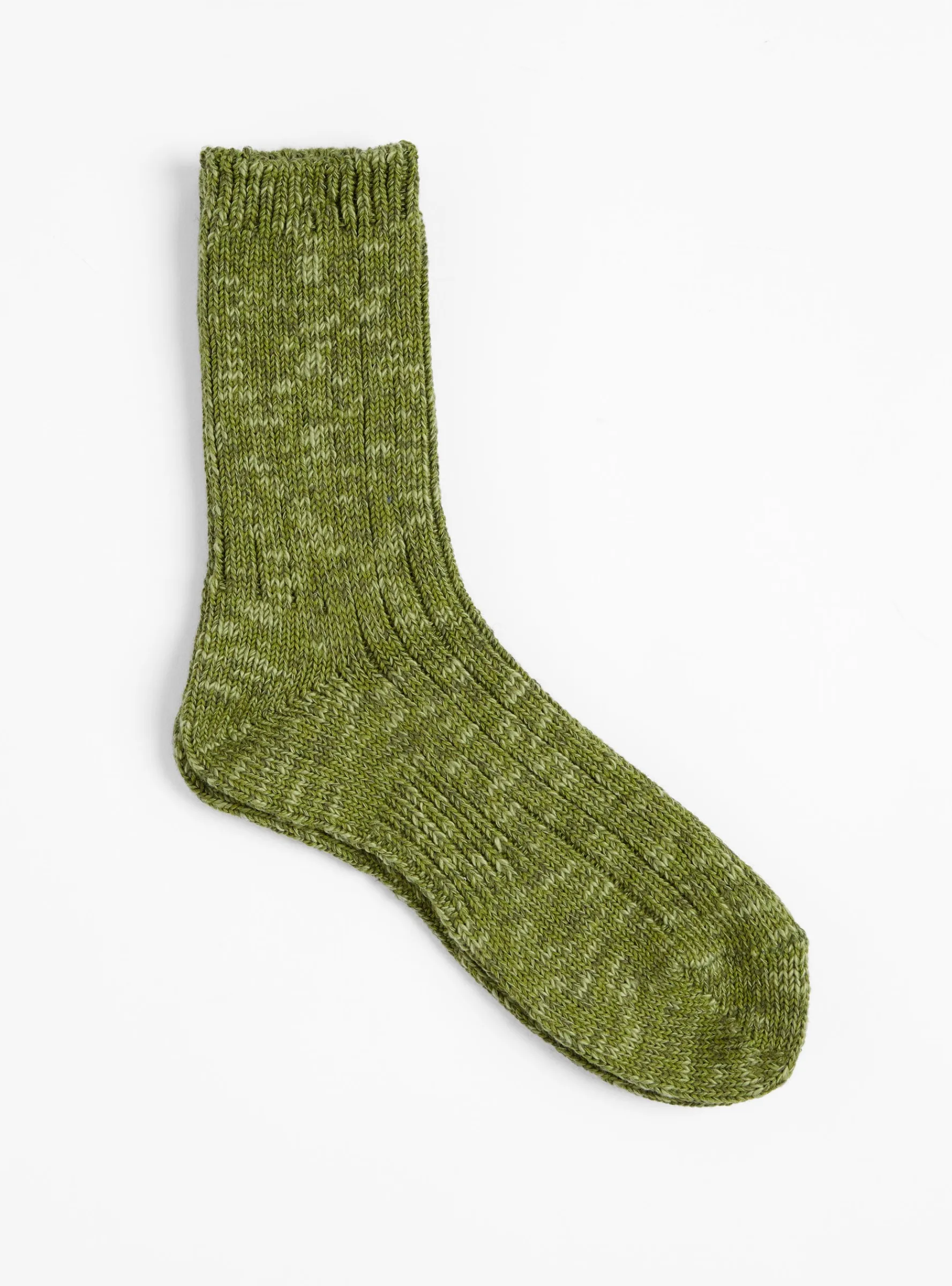 Slub Low Guage Rib Socks Khaki<Mauna Kea Online
