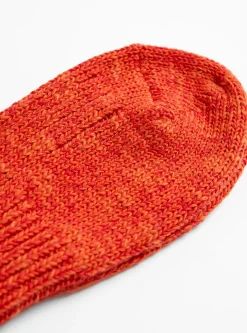 Slub Low Guage Rib Socks Orange<Mauna Kea Discount