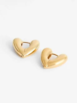 Small Heart Gold-Plated Hoop Earrings<Annika Inez Outlet