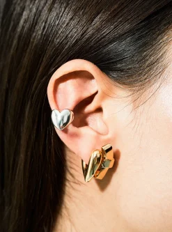 Small Heart Gold-Plated Hoop Earrings<Annika Inez Outlet