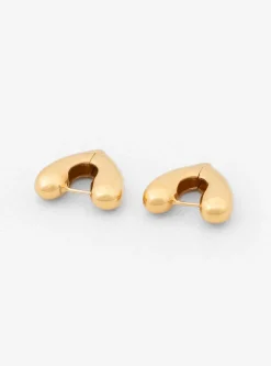 Small Heart Gold-Plated Hoop Earrings<Annika Inez Outlet