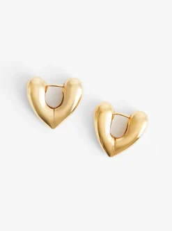 Small Heart Gold-Plated Hoop Earrings<Annika Inez Outlet