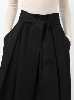 Smocked Tie Front Skirt Black<Modern Weaving Outlet