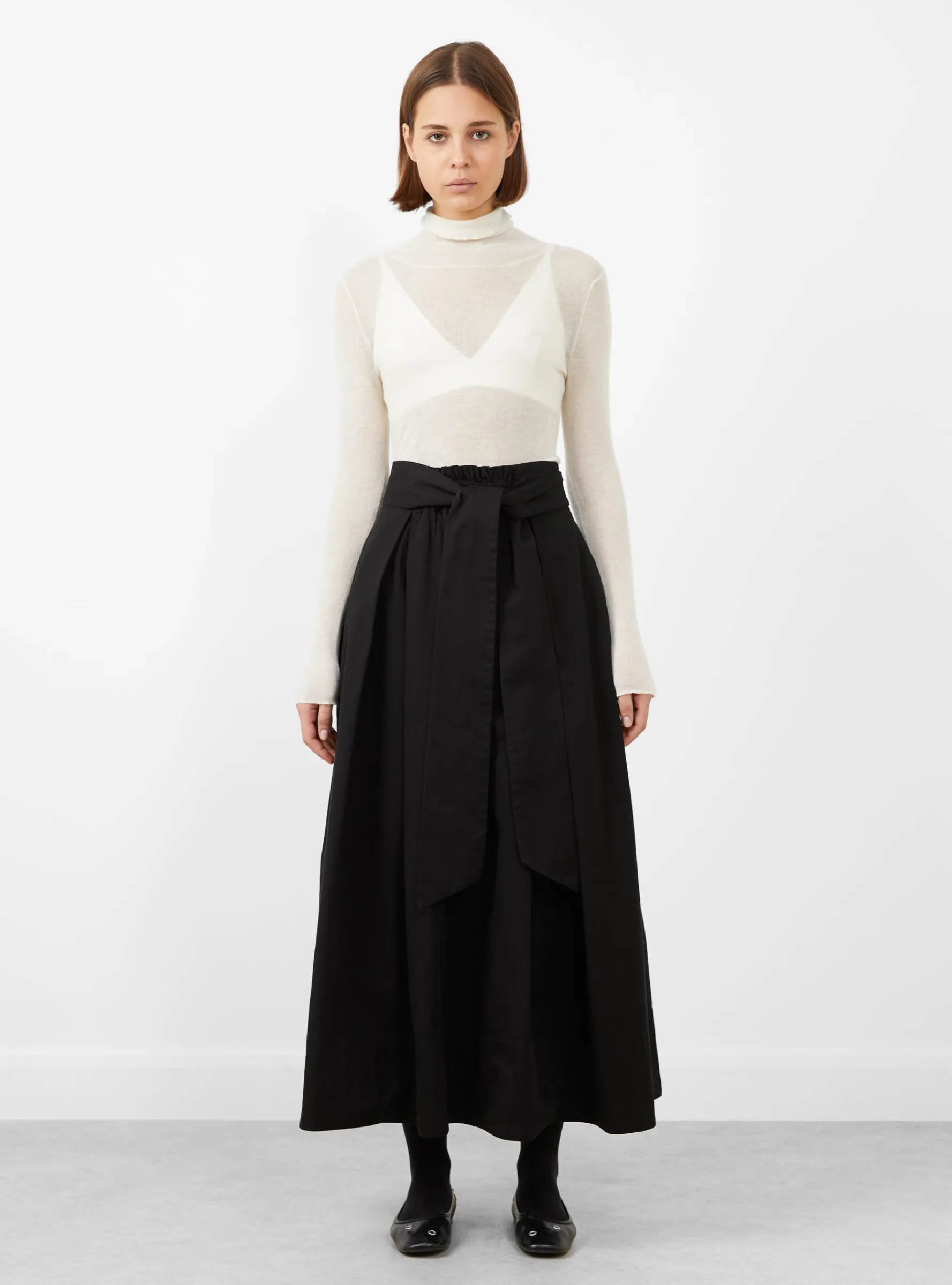 Smocked Tie Front Skirt Black<Modern Weaving Outlet