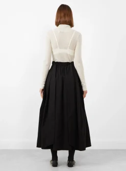 Smocked Tie Front Skirt Black<Modern Weaving Outlet