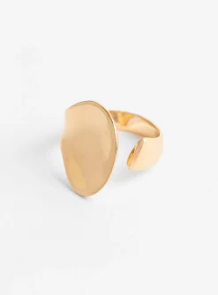 Soft Open Brass Concave Ring Gold Plated<Helena Rohner New