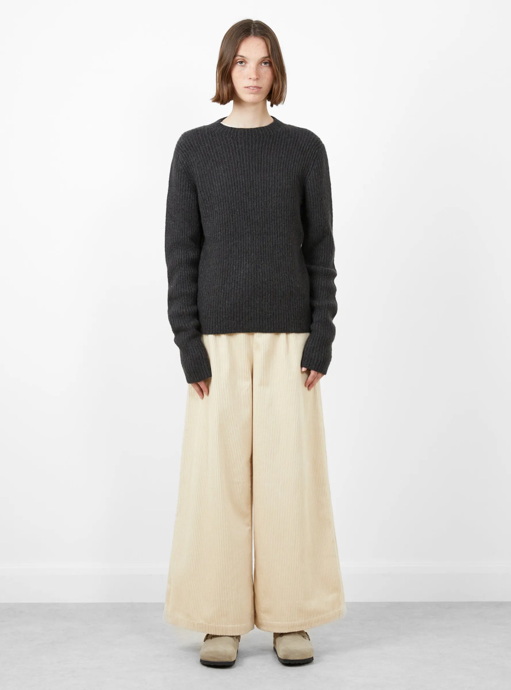 Soft Rib Crewneck Jumper Ink<Lauren Manoogian Online