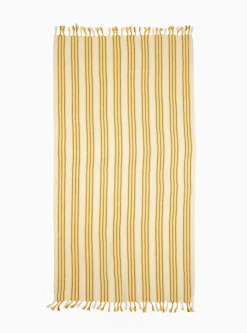 Sol Cotton and Linen Towel Mustard Yellow & Black<Mizar & Alcor Outlet
