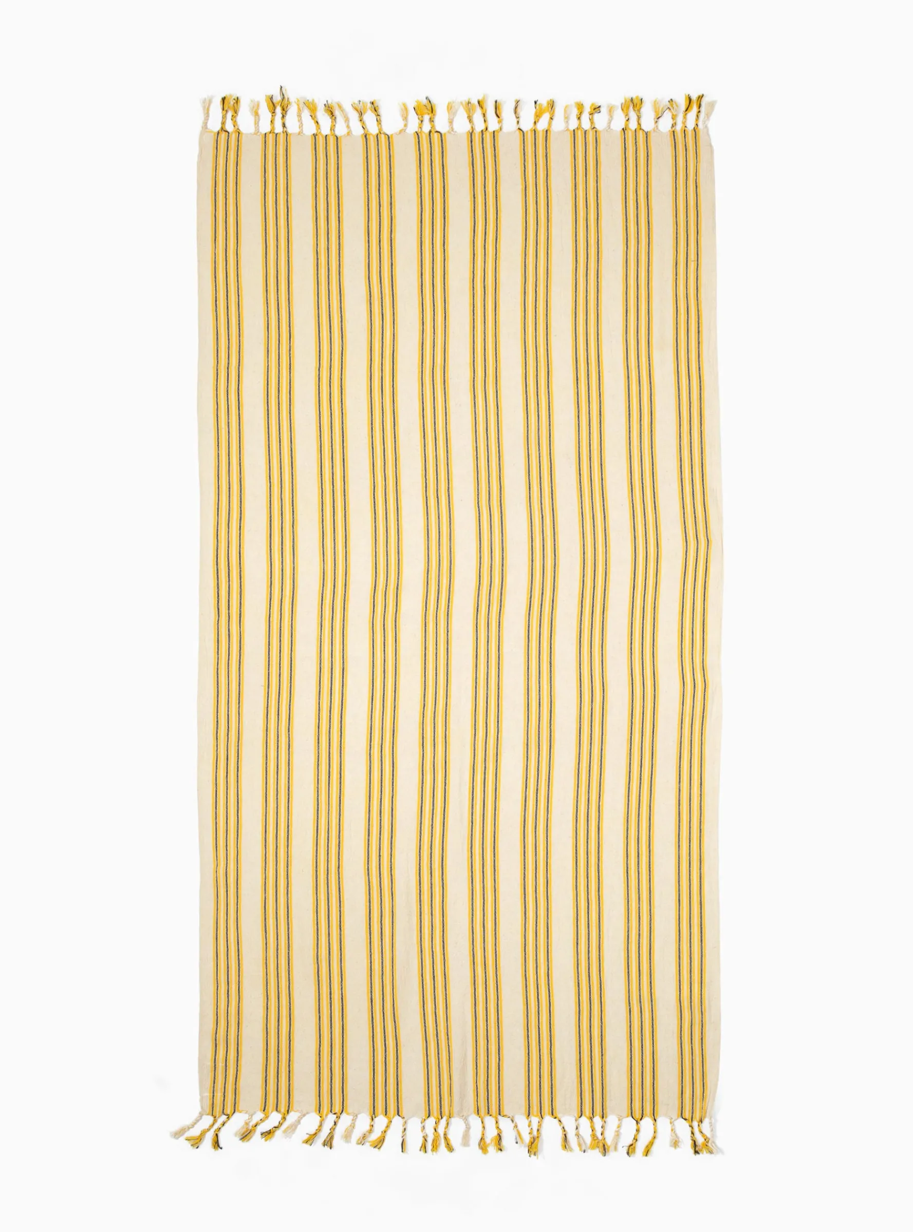 Sol Cotton and Linen Towel Mustard Yellow & Black<Mizar & Alcor Outlet