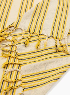 Sol Cotton and Linen Towel Mustard Yellow & Black<Mizar & Alcor Outlet