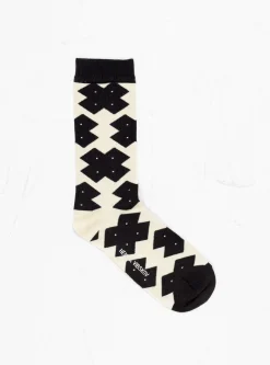 Solitaire Socks Femme Black White Cross<Henrik Vibskov Fashion