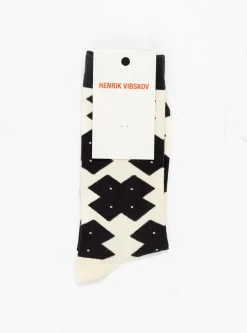Solitaire Socks Femme Black White Cross<Henrik Vibskov Fashion