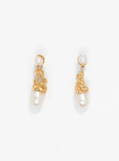 Sophia Drop Earrings 14k Gold-plated Bronze<Faris Fashion