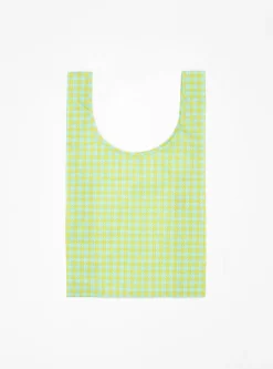Standard Tote Bag Mint Green Pixel Gingham<BAGGU Hot