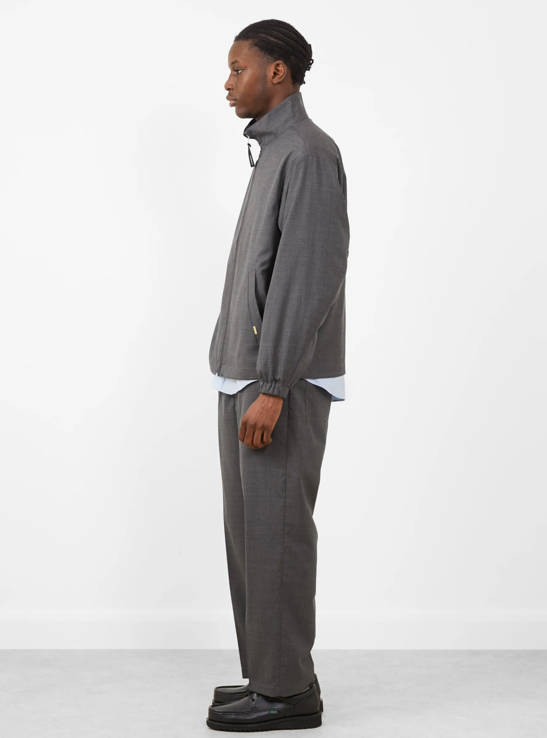 Stand Collar Zip Up Blouson Charcoal Grey<Farah Japan New