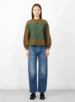 Stitch Garden Top Khaki<Minä Perhonen Fashion