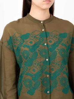 Stitch Garden Top Khaki<Minä Perhonen Fashion