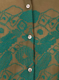 Stitch Garden Top Khaki<Minä Perhonen Fashion