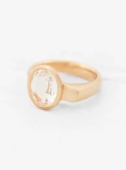 Stone Rock Crystal Gold Plated Ring<Helena Rohner New