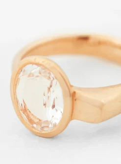 Stone Rock Crystal Gold Plated Ring<Helena Rohner New