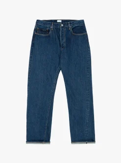 Straight 5 Pocket Pants Dark Blue Damage<CIOTA Fashion