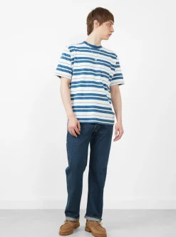 Straight 5 Pocket Pants Dark Blue Damage<CIOTA Fashion
