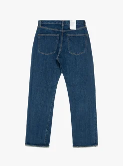 Straight 5 Pocket Pants Dark Blue Damage<CIOTA Fashion