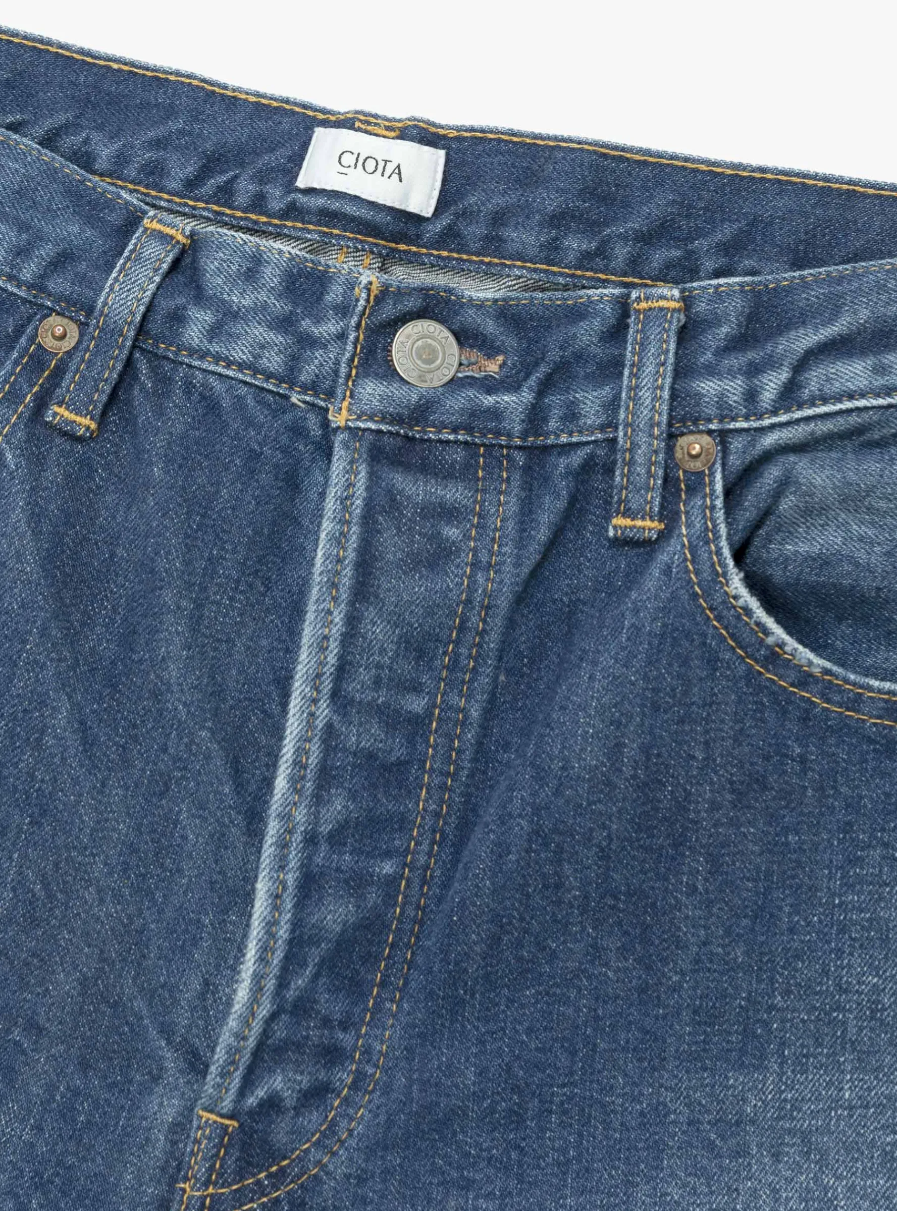 Straight 5 Pocket Pants Medium Dark Blue Damage<CIOTA Hot