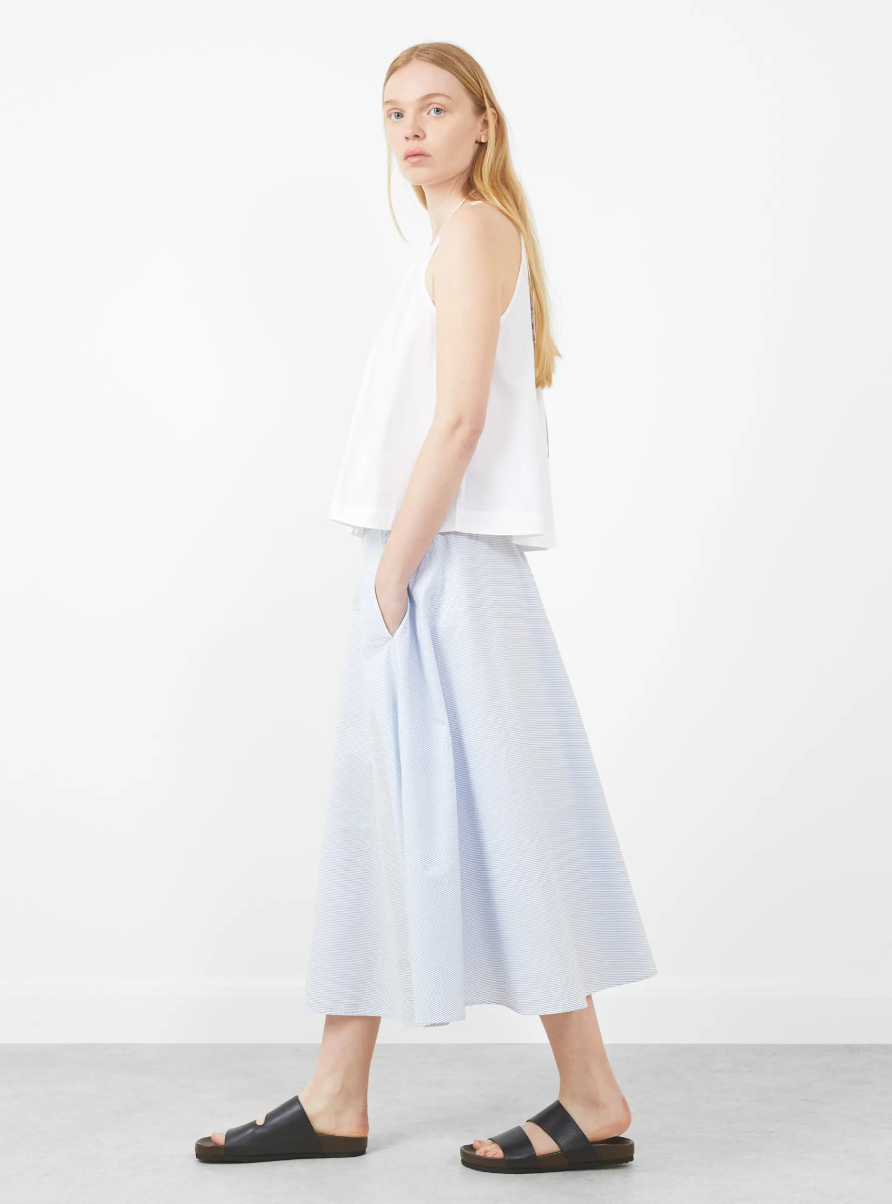 Stripe Circular Skirt Sax<nanamica Best