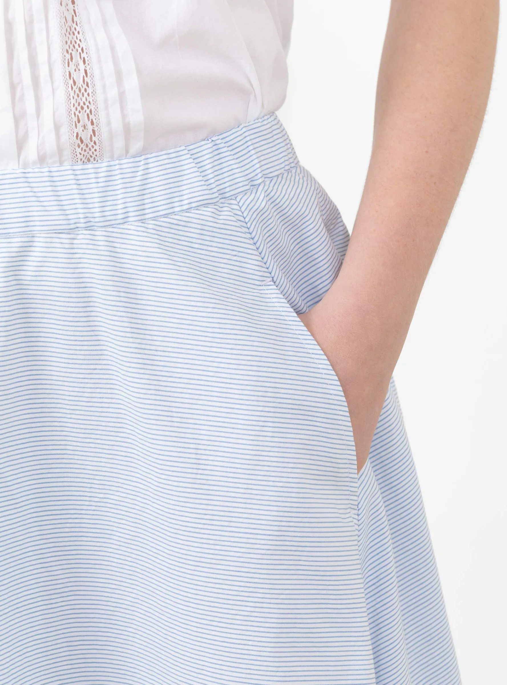 Stripe Circular Skirt Sax<nanamica Best