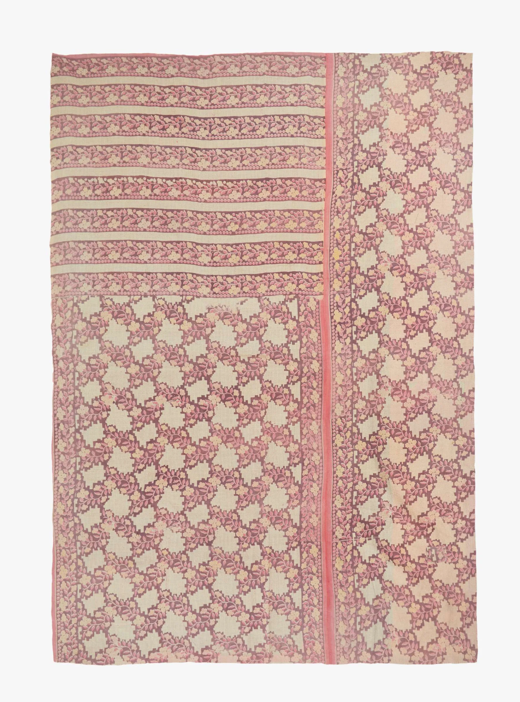 Striped Floral Kantha<Auntie Oti Outlet