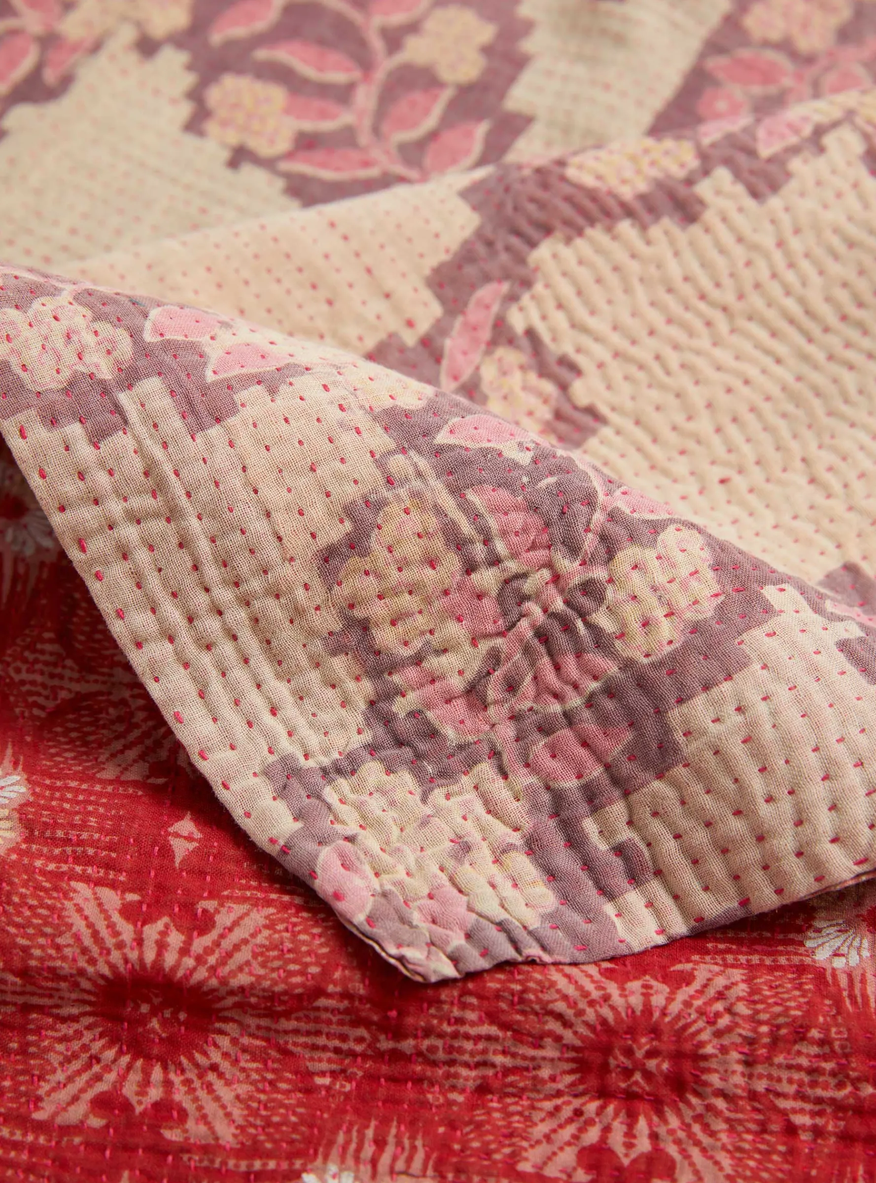 Striped Floral Kantha<Auntie Oti Outlet