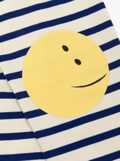 Stripe Jersey Crew T-Shirt Profile Rainbowy Patch Ecru and Blue<Kapital Online
