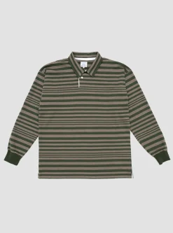 Stripe Rugby Shirt Brown & Olive<Drop Out Sports Discount