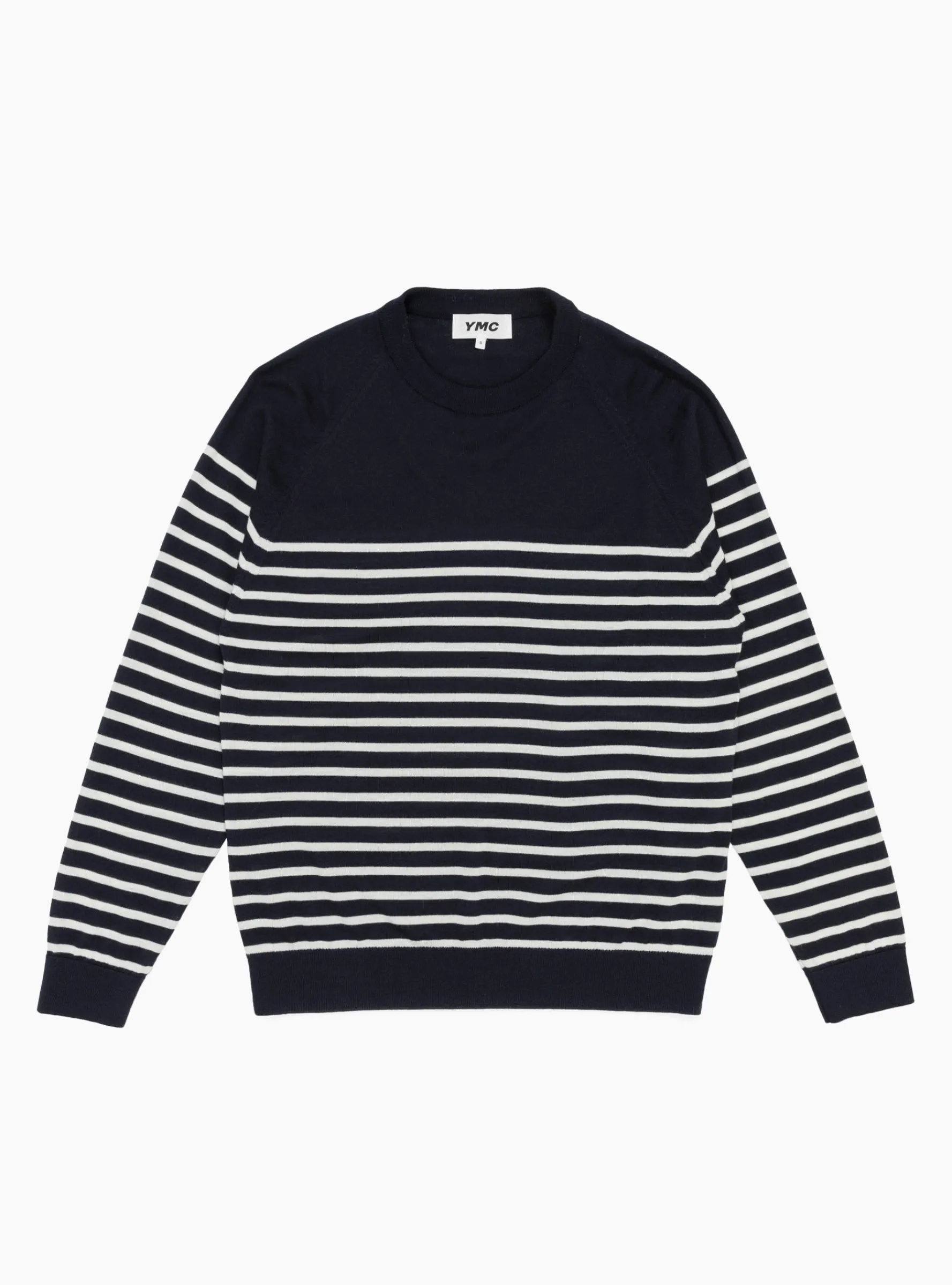 Suedehead Crewneck Knit Navy & Ecru<YMC Outlet