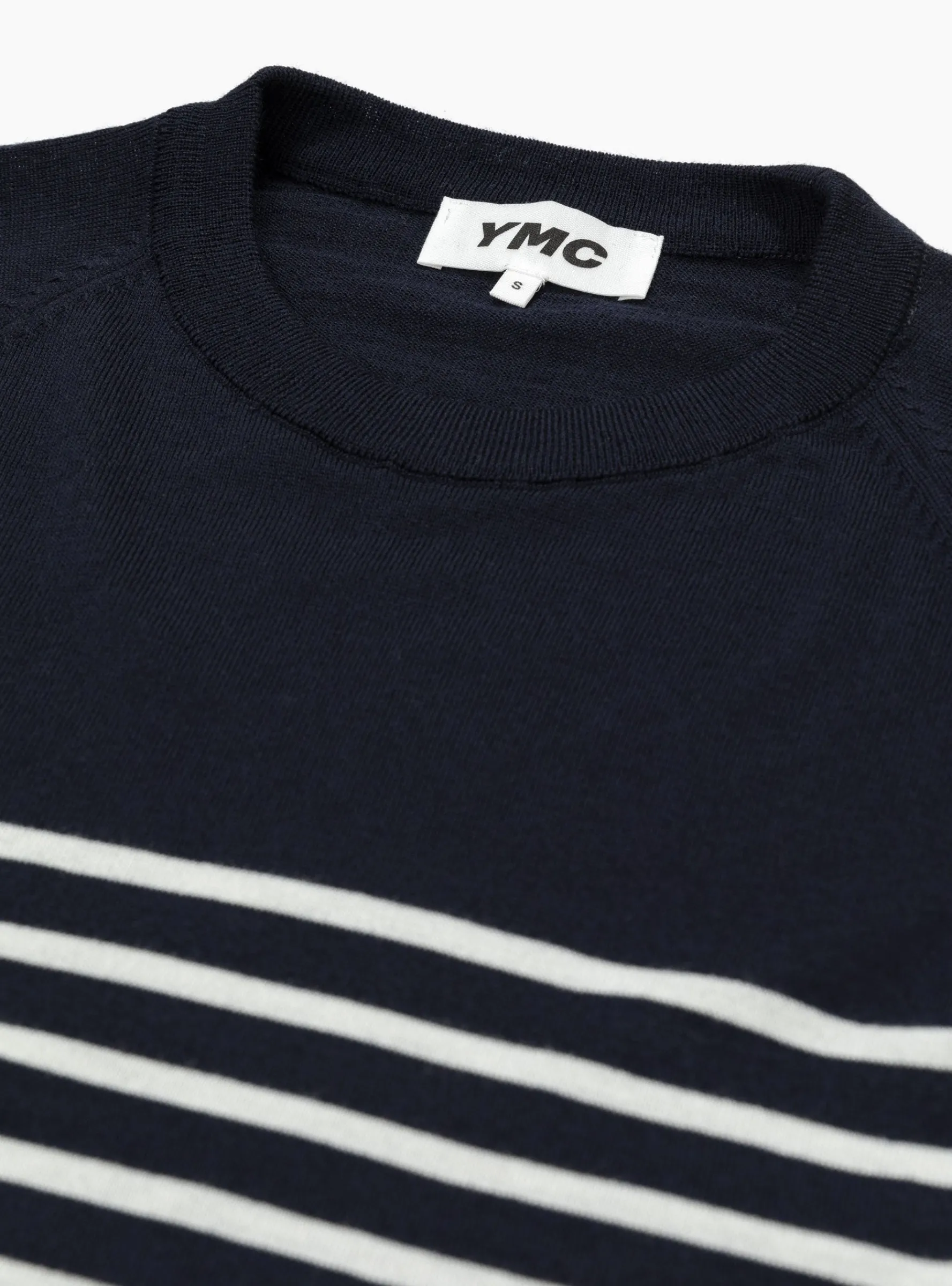 Suedehead Crewneck Knit Navy & Ecru<YMC Outlet