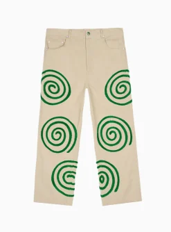 Swirls Twill Trousers Khaki<Brain Dead New